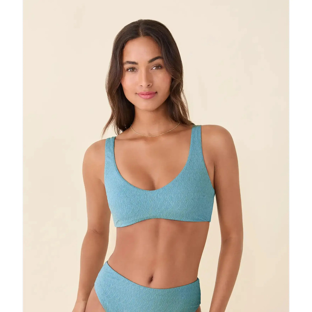 Andie The Delray Bikini Top - Shimmer - Serene Size XLSERENE / XL